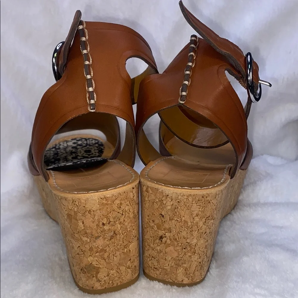 Dolce Vita Brown Platform Cork Wedge Sandals